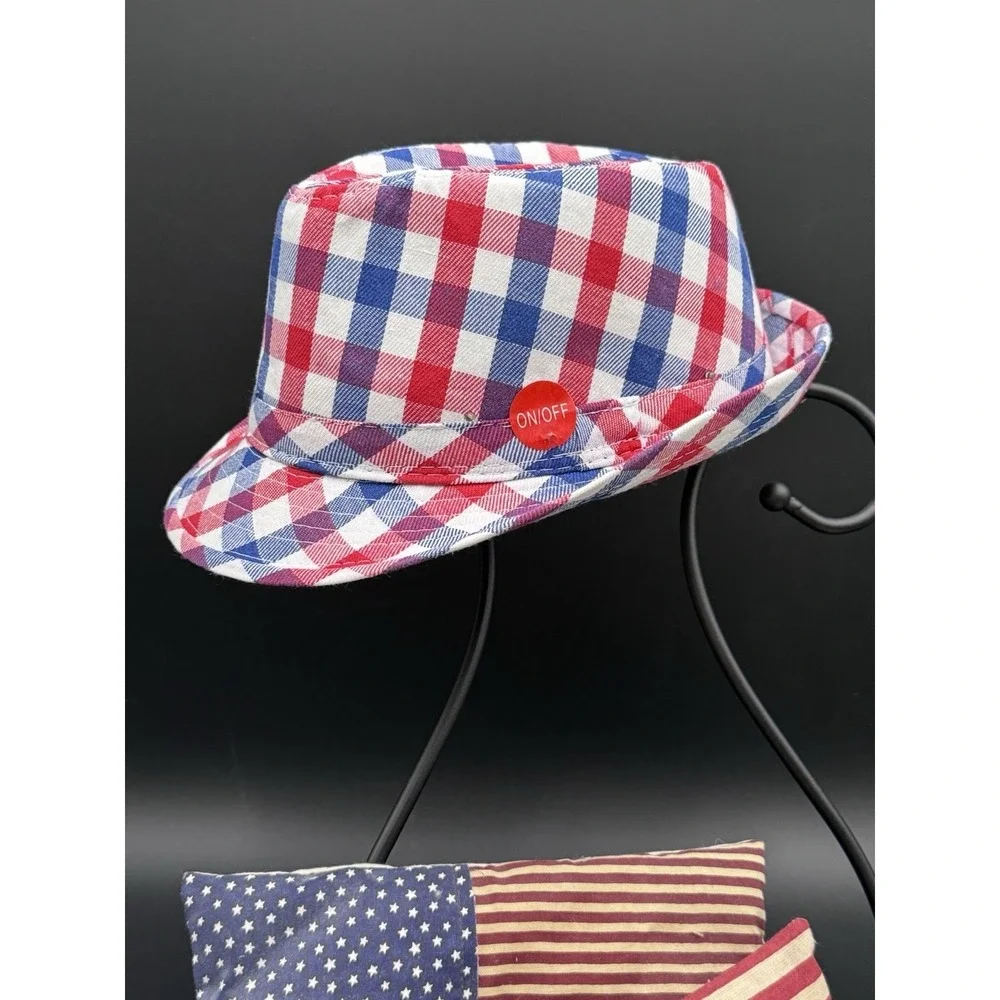 4th Of July Bundle Russ Patriotic Bear Blinking Hat Red White Blue USA Freedom